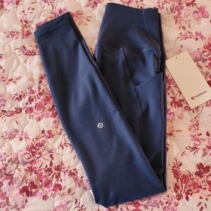 Lulu Wunder Train HR Tight 28" Pockets Leggings Blue Twill $128